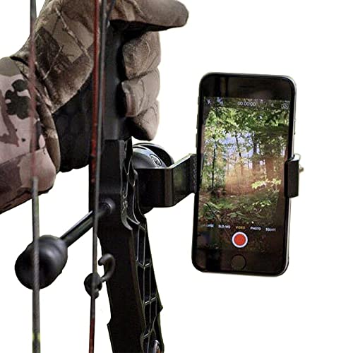 Handyhalterung für Bogenschießen, Jagd mit Apple iPhone und Samsung Galaxy, Recurve Compound Bogenschießen Aluminium Zubehör