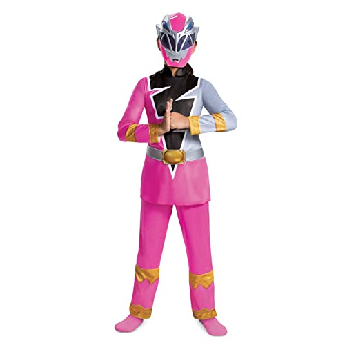 Disguise Deluxe Pink Power Rangers Kostum Dino Fury, Superheldenkostüme für Kinder Größe M