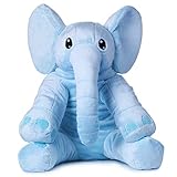 corimori® - Elefant Nio, großes XXL Kuscheltier 55 cm für Kleinkinder, bauschig und weich, kuschel-softe Qualität, blau