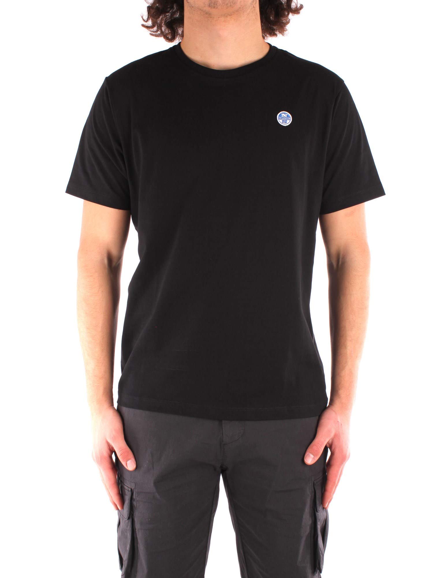 NORTH SAILS Herren T-Shirt in Schwarz Baumwolljersey - Kurz Arm mit Rundhalsausschnitt - Normale Passform - XL
