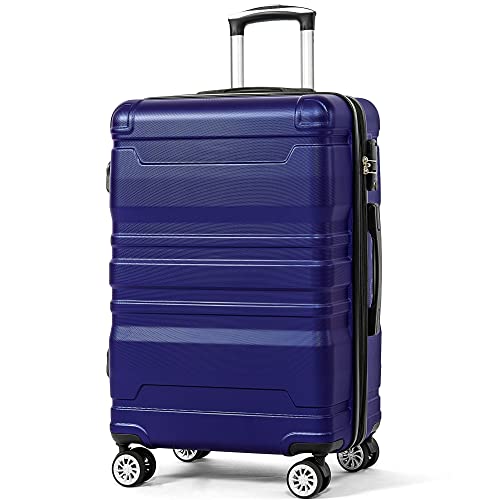 Hartschalen-Handgepäck | Koffer mit TSA-Schloss und Universalrad | Erweiterbar | Seitengriff (Blau,XL-47x31x75 cm)