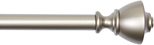 AmazonBasics - Gardinenstange, 2,54 cm, mit urnenförmige Endstücke, 180 cm bis 365 cm, Nickel