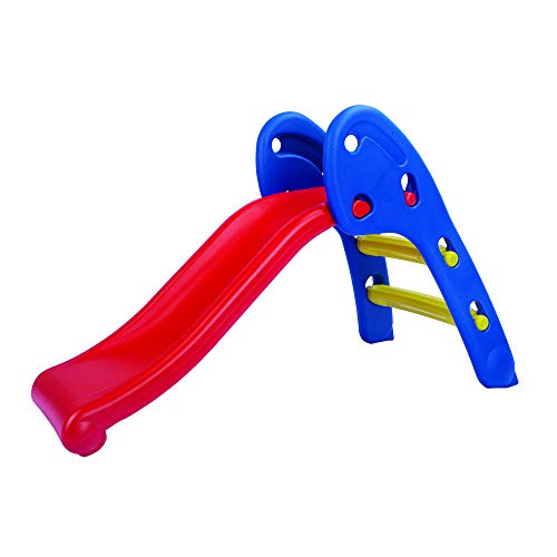 Sport1 Kinderrutsche 3 Stufen mit Spritzguss und Blasen, Gartenrutsche für Kinder von 1 bis 3 Jahren, super strapazierfähig, Kinderrutsche aus Kunststoff 110 x 54 x 70 cm, rot/blau, max. 25 kg
