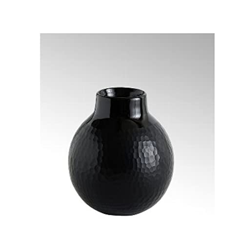 Lambert Borromini Vase Opaqueglas schwarz H 19,5 D 18 cm