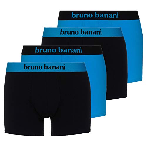 bruno banani Herren Short 2er Pack Flowing Boxershorts, Mehrfarbig (Aquablau//Schwarz 2150), Medium (Herstellergröße: M) (2erPack