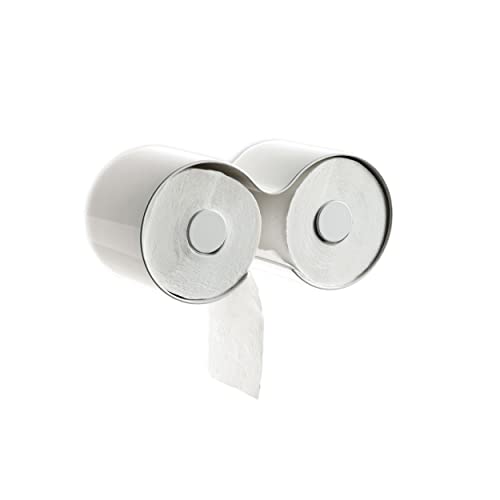 Depot4Design Kali WC-Papierhalter, Toilettenrollenhalter für 2 Rollen, Kunststoff, Weiß, 1313478