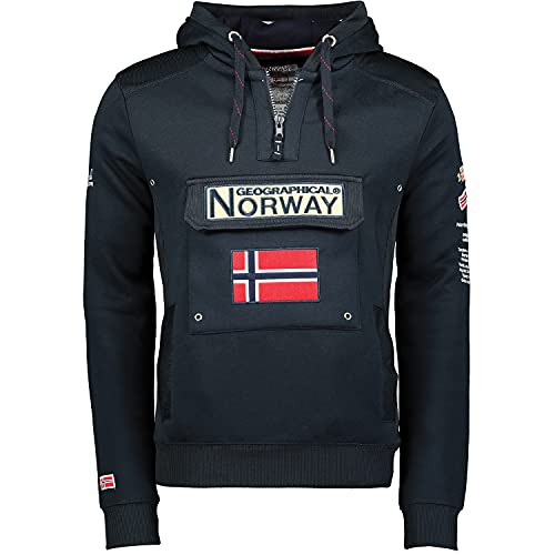 Geographical Norway Gymclass Herren-Kapuzen-Sweatshirt, einfädelbar Gr. M, marine