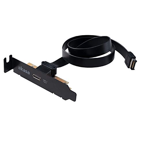 Akasa Low-Profile-PCI-Halterungskabel mit USB 3.1 Gen 2 Type-C | 10 Gb/s | SuperSpeed+ | 50 cm | AK-CBUB37-50L