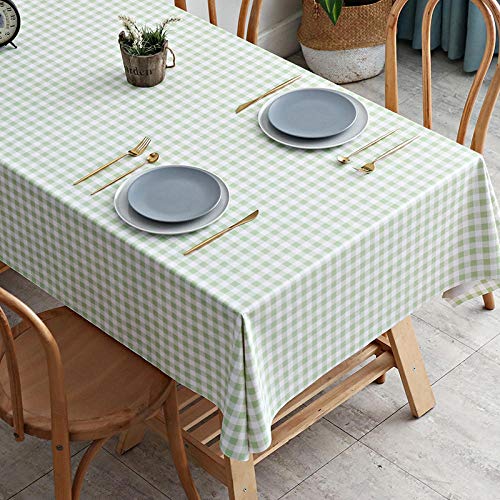 XQSSB Tischdecken Wasserabweisend Tischwäsche PVC Lotuseffekt Abwaschbar Schmutzabweisend B Green 140 × 180cm