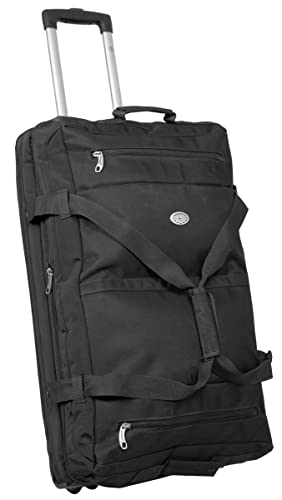 Trendyshop365 XL Reisetasche Atlanta für Damen Herren 70 cm 80 Liter mit 2 Rollen & Hemdenfach (schwarz)