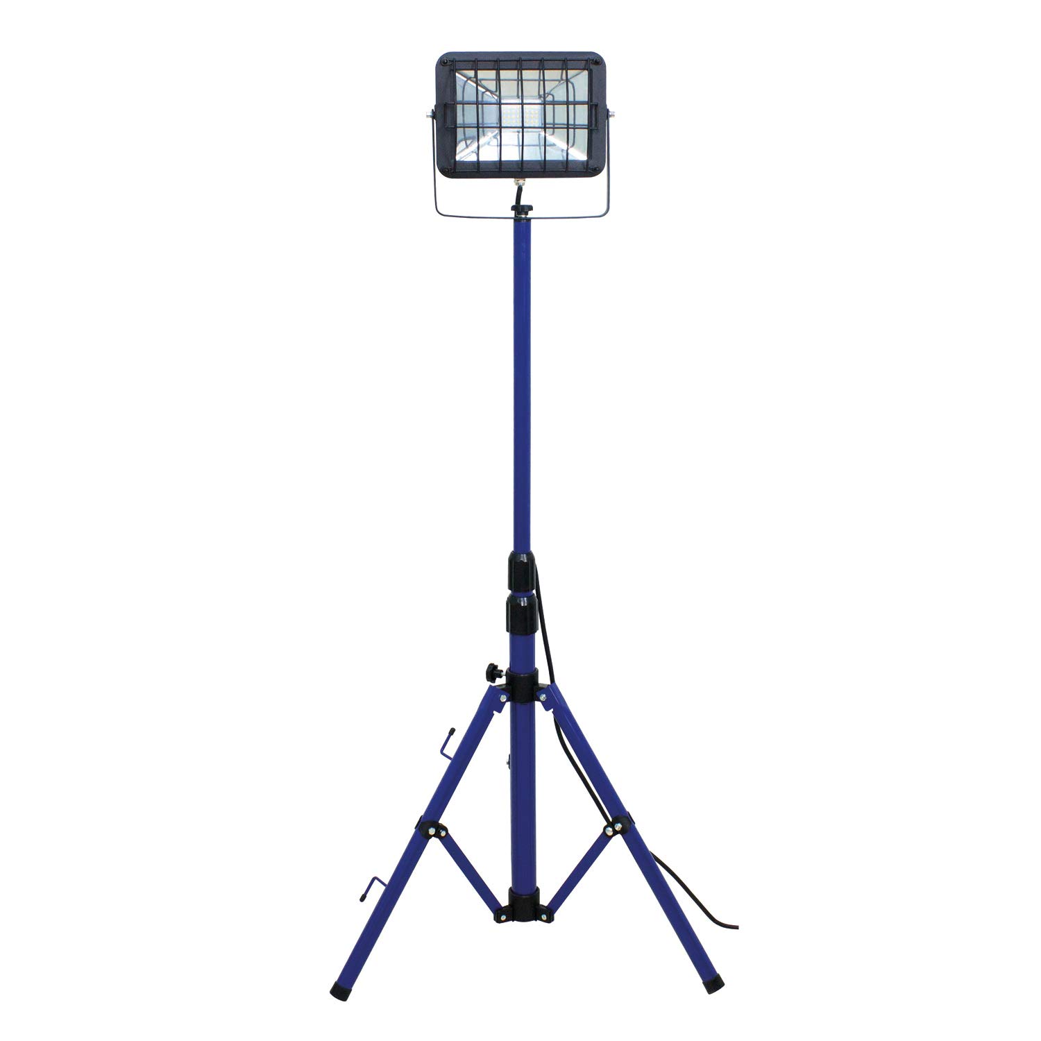 as-Schwabe Chip-LED Strahler auf Stativ – 30 Watt LED Leuchte mit Teleskopstativ - Heller LED Fluter geeignet als Arbeitsleuchte auf Baustellen und im Außenbereich – IP 65 Baustrahler - Blau I 46403