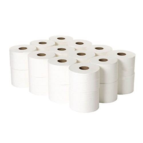 2WORK JWH102 Micro Twin Toilettenpapierrolle, 2-lagig, 125 m, 24 Stück, Weiß