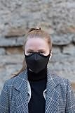 Hilding Sweden Gesichtsmaske Mund-Nasen-Maske Model8 Waschbar Schwarz Schnurbindung 10er Set