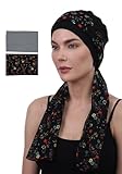 Deresina Headwear EmpowerWrap Chemo Kopfbedeckung (Black Cap + Scarves (Type 2))