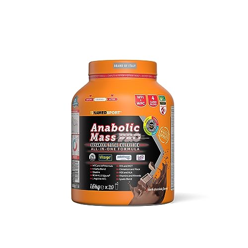 NAMEDSPORT> ANABOLIC MASS PRO, Proteinpulver mit Schokoladengeschmack, Molkenproteinisolat und -konzentrat, für Wachstum und Erhalt der Muskelmasse, Marke aus Italien, 1,6 kg