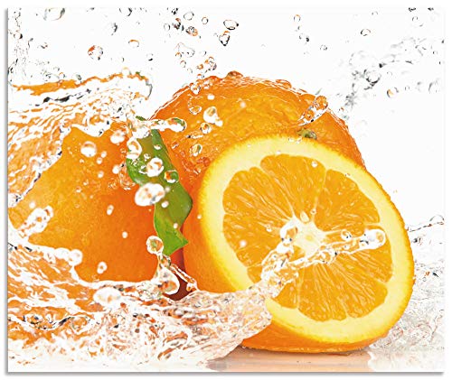 Artland Design Spritzschutz Küche I Alu Küchenrückwand Herd Obst Foto G3IP Orange mit Spritzwasser