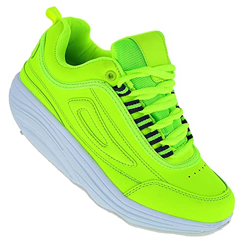 Roadstar Fitnessschuhe Gesundheitsschuhe Damen Herren Sneaker 092, Schuhgröße:36, Farbe:Hellgrün