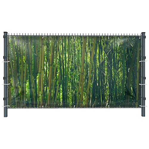 Warenfux24 Bambus (3119) - Gartensichtschutz, Motivbanner, Sichtschutz Garten, Gartendeko, 251 x 183 cm, Mesh (winddurchlässig)