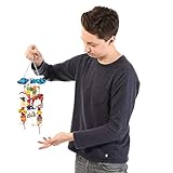 HappyBird | Papageienspielzeug Double Shoe XL mit Büffelhautknochen Glocke und viel Holz, das Spielzeug für alle Papageien, u.a. Graupapagei, Ara & Kakadu