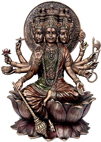 Polyresin Idol Gayatri MATA, Savitri Hindu-Göttin, Mutter der Vedas, schöne seltene Statue, Produktmaße (L x B x H): 26,7 x 20,3 x 14,9 cm, Gewicht: 1,9 kg.