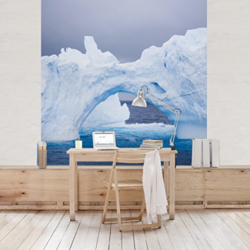 Apalis Vliestapete Antarktischer Eisberg Fototapete Quadrat | Vlies Tapete Wandtapete Wandbild Foto 3D Fototapete für Schlafzimmer Wohnzimmer Küche | Größe: 336x336 cm, blau, 97485