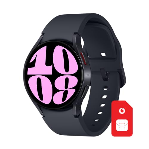 Vodafone eSIM mit Samsung Galaxy Watch6 40mm LTE Graphit | bis zu 75€ Cashback + bis zu 150€ Amazon-Gutschein nach SIM-Registrierung | Schlaftracking, Fitness Tracker, GPS, Anrufen, Roaming, EKG
