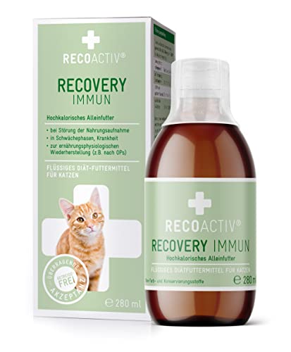 RECOACTIV® Recovery Immun für Katzen 1 x 280 ml - Hochkalorisches Diät Alleinfuttermittel, in der Rekonvaleszenz und nach OPs, für Gewichtszunahme sowie bei Nahrungsverweigerung
