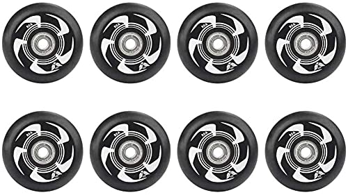Single Wheel Sneaker Shoes Pack of 8 Inline Skate Wheels 90A 72 mm 76 mm 80 mm Inline Skates Replacement Wheel with ABEC-9 Bearings, Outdoor Replacement PU Wheel,Schwarz,72 mm