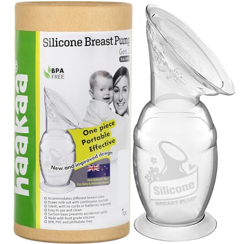 Haakaa Handmilchpumpe mit Saugfuß, 150 ml für stillende Mütter zum Sammeln von Muttermilch