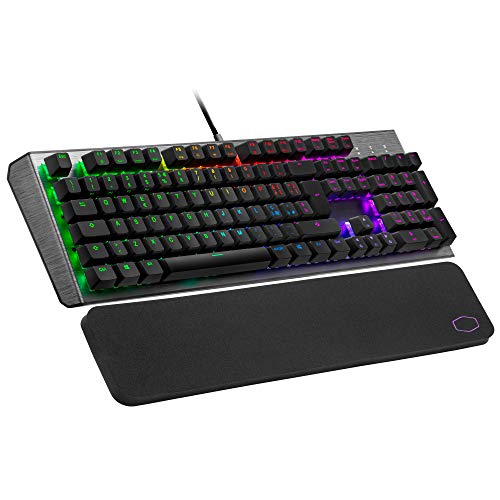 Cooler Master CK550 V2 Mechanische Gaming-Tastatur, kabelgebundene Tastatur mit RGB-Hintergrundbeleuchtung & Handballenauflage, On-the-Fly-Steuerung - IT Layout / rote TTC-Schalter
