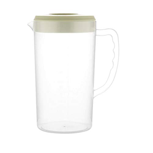 HEMOTON 2200ML Kühlschrankkrug Wasserkaraffe mit Deckel Wasserkrug Saftkaraffe Kunststoff Krug mit Skala für Heiß Kaltsaft Tee Saft Getränke Milch Kaffee Grün