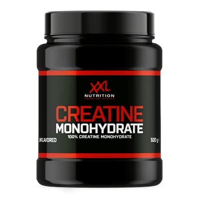 XXL Nutrition - Creatin Monohydrat Pulver - Ohne Zusätze - Muskelaufbau, Reines & Mikrofeines Kreatin Monohydrat, Creatine - Geschmacksneutral - 500 Gramm