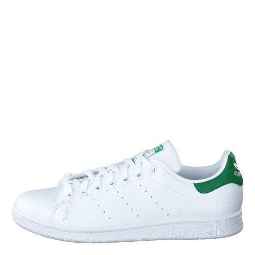 adidas Herren Stan Smith Sneaker, Cloud White/Cloud White/Green, 44 EU