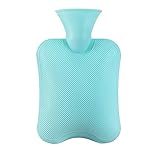 VIKIMO Wärmflasche mit Bezug, Wärmbeutel, Wärmflasche, ideal für Wärme- und Kältetherapie, 2000 ml Wassereinspritzung, warme Flasche, geeignet für kalte Tage und Erwachsene, Rosa (Farbe: Blau)