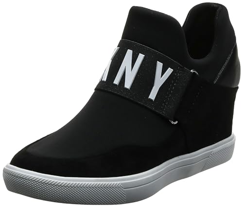 DKNY Women's Footwear COSMOS - WEDGE SNEAKER,BLACK, 10