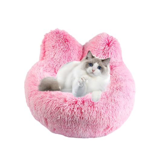 Plüsch-Katzenbett - Katzenohren-Design, rutschfeste Katzenbetten für Hauskatzen | Waschbare Haustierhöhle, bequemes Katzennest für Kätzchen, Winter, kaltes Wetter Zhihui