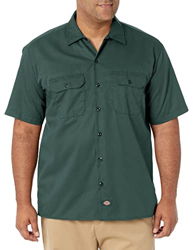 Dickies Herren Short Sleeve Shirt Work Utility Hemd, Hunter Green, Groß