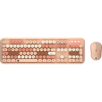 Maus-Tastatur-Set, Full-Size Tastatur, runde Tasten, Mehrfarbig sand/cremefabig (KSKM-8200M-RF (DE))