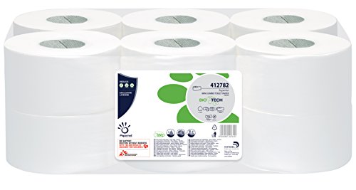 Papernet 401850 - Toilettenpapier Mini Jumbo, zweilagig, Rohzellstoff- 12 Rollen