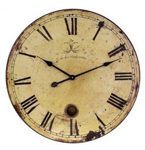YOAI Wanduhr küchenuhr Vintage Shabby CHIC Antik Nostalgie Rustikale Quarzuhr aus MDF mit lautlosem Uhrwerk,12 Zoll/30CM Ø (Wood)
