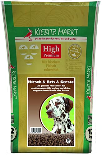 Kiebitzmarkt High Premium Hundefutter Trockenfutter Hirsch & Reis & Gerste (12 kg)