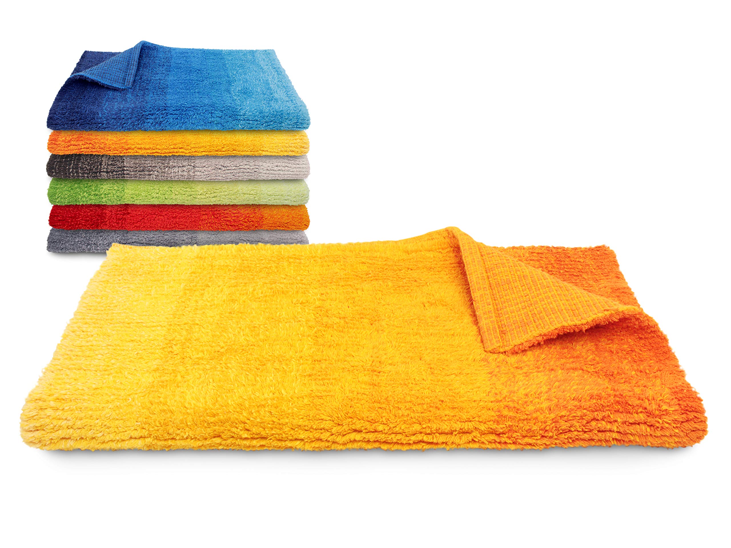 Dyckhoff Badteppich Colori - 100% Bio-Baumwolle - 1500 g/m² - einzeln gefertigt 544.662, 55 x 65 cm, gelb