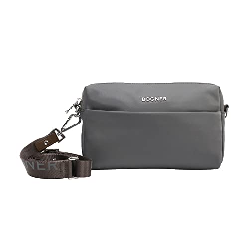 Bogner Ladies Klosters Sita Shoulderbag Grau - Modische kompakte Damen Handtasche, Größe One Size - Farbe Dark Grey