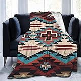 tjxu Superweiche Bequeme Ganzjahres- Flanell-Schlafsofa-Decke Native American Pattern Blanket Erwachsene Reisen Auto Büro Camping 100 X 130CM
