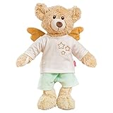 Heless 75-Kuscheltier Teddy Hope mit Schutzengel-Outfit, ca. 32 cm großer Teddybär zum Liebhaben und als Spielgefährte für Babys und Kleinkinder, braun