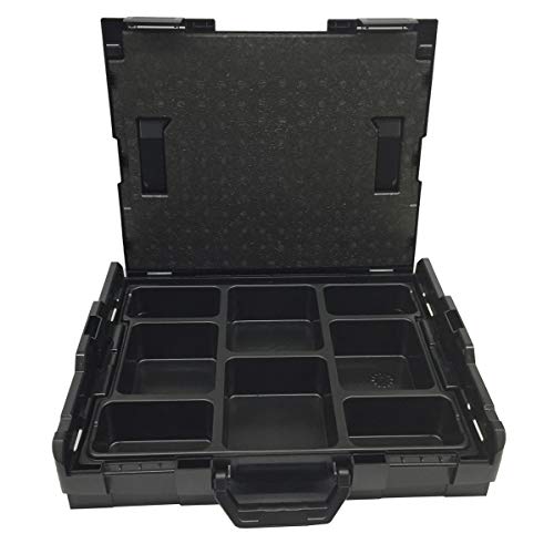 L-BOXX® 102 Bosch Sortimo + Tiefziehteil 8 Mulden + Deckeleinlage Transportbox black