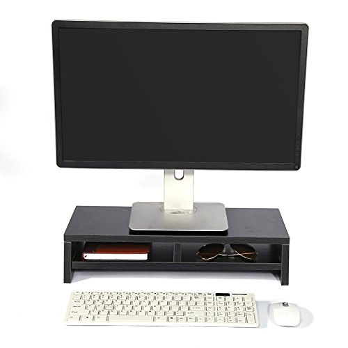 Ejoyous Holz Laptop-Regal, ergonomische Monitor Ständer Arbeitsbereich Lagerung Schreibtisch Organizer Monitor Ständer Riser Badezimmer Lagerung für Computer Notebook