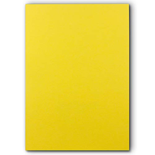 200 DIN A5 Einzelkarten Papierbögen - Gelb - 240 g/m² - 14,8 x 21 cm - Bastelbogen Tonpapier Fotokarton Bastelpapier Tonkarton - FarbenFroh