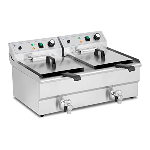 Royal Catering RCPSF 26ETH Elektro-Fritteuse 2 x 16 L 230 V Fritteuse Gastro