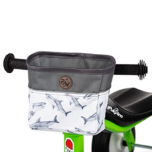 BAMBINIWELT Lenkerkorb Tasche kompatibel mit Pukylino Wutsch Fitsch Puky OFFEN für Dreirad Laufrad Rutschfahrzeuge Fahrradtasche (Modell 17)